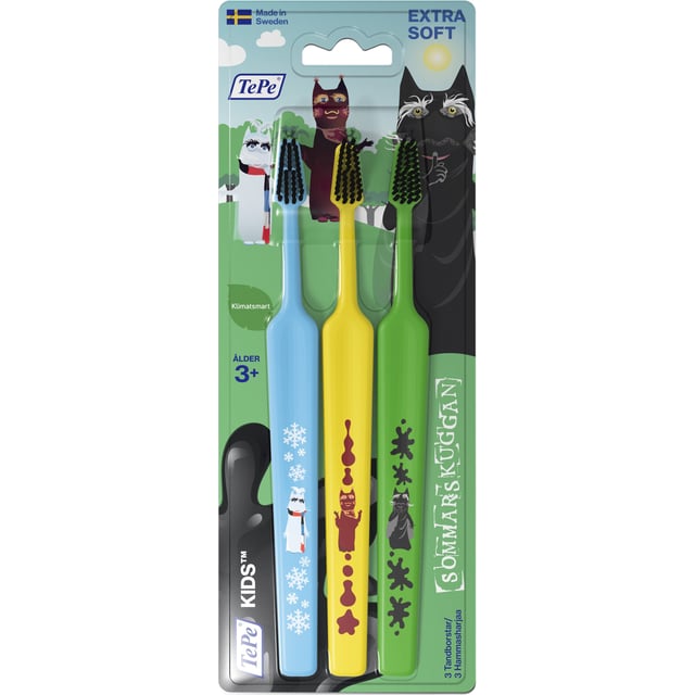 TePe Kids Sommarskuggan Extra Soft Tandborstar 3 st | Baby, barn & förälder - Munvård för barn - Barntandborstar & tandtråd för barn,Munvård - Tandborste - Manuell tandborste | Apoteka