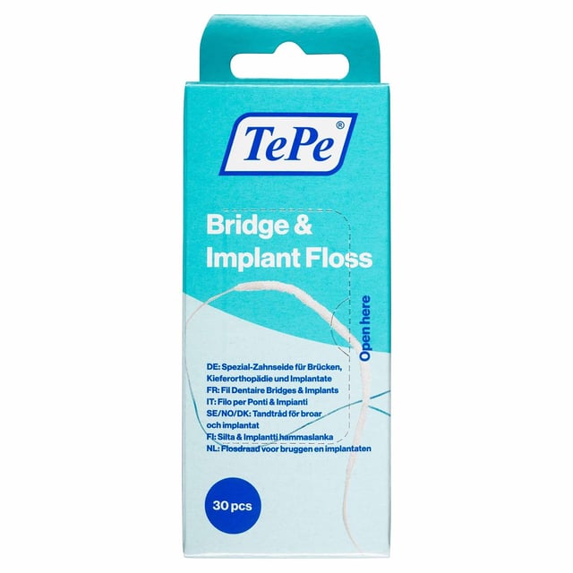 TePe Bridge & Implant Floss 30 st | Munvård - Mellanrumsrengöring - Tandtråd & byglar | Apoteka
