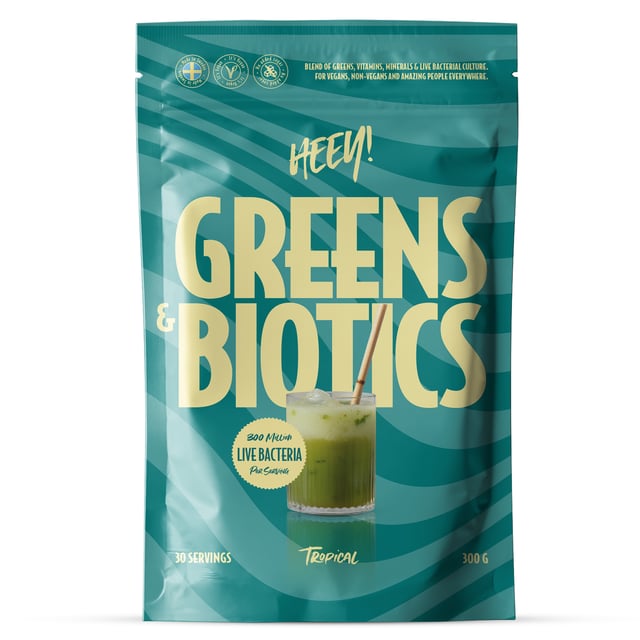 Heey! Greens & Biotics Superfood + Probiotics Tropical 300 g | Mat & dryck - Superfood - Smoothiepulver,Mage & tarm - Matsmältning,Vitaminer & kosttillskott - Immunförsvar | Apoteka