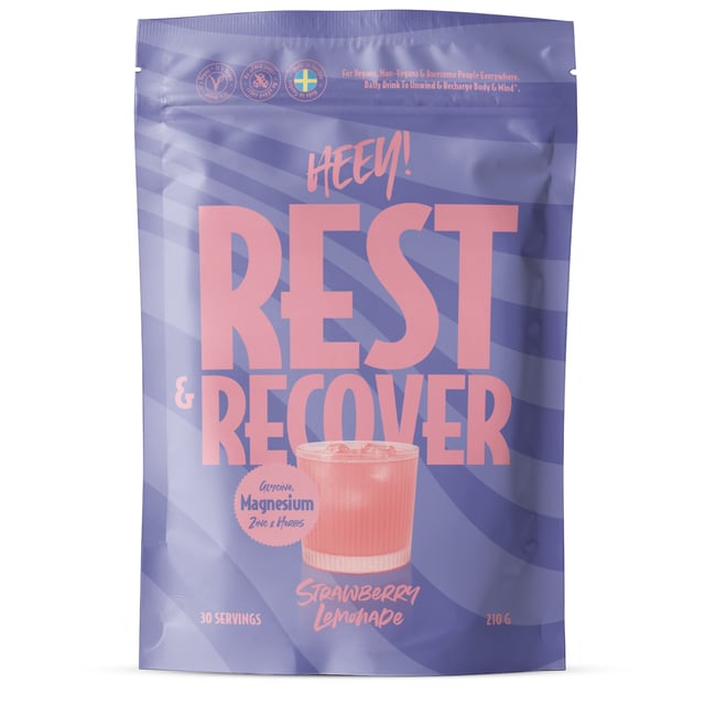 Heey! Rest & Recover Magnesium Strawberry Lemonade 210 g | Vitaminer & kosttillskott - Vitaminer & mineraler - Magnesium | Apoteka