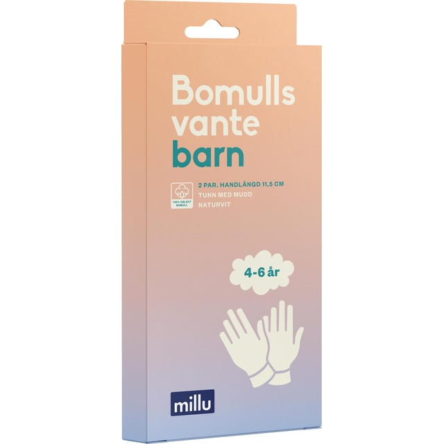Millu Bomullsvante Barn 4-6 år 2 par | Baby, barn & förälder - Praktiska tillbehör för barn | Apoteka