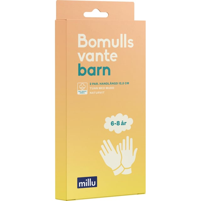 Millu Bomullsvante Barn 6-8 år 2 par | Baby, barn & förälder - Praktiska tillbehör för barn | Apoteka