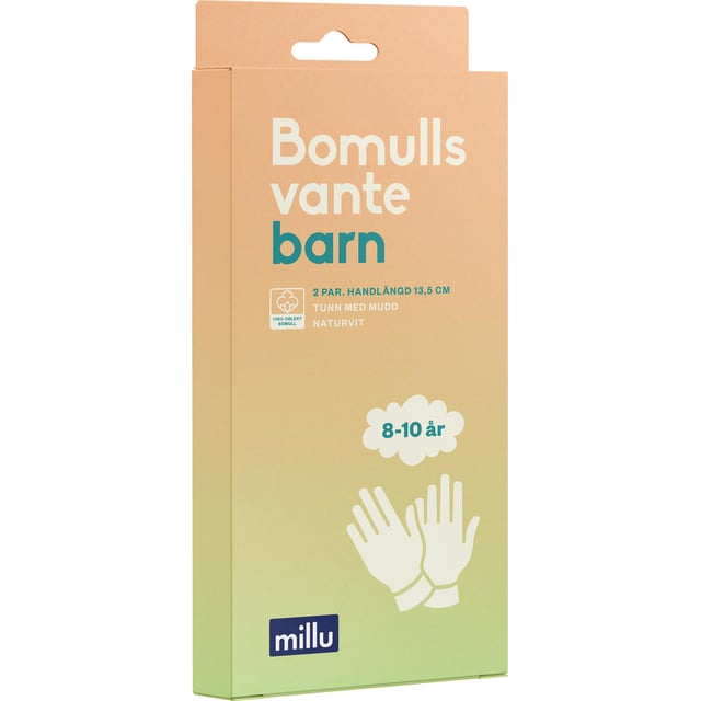 Millu Bomullsvante Barn 8-10 år 2 par | Baby, barn & förälder - Praktiska tillbehör för barn | Apoteka