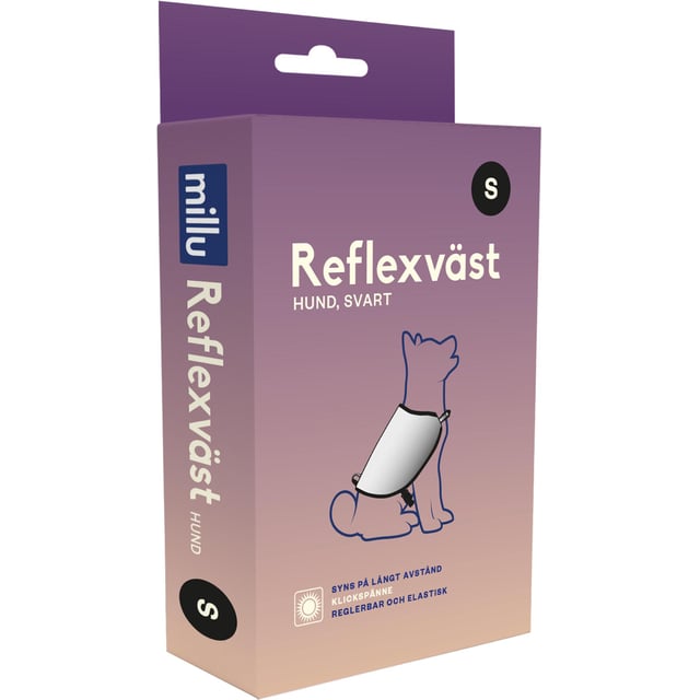 Millu Reflexväst Hund Svart S | Djur - Djurtillbehör - Hundlampor & reflexer för djur | Apoteka