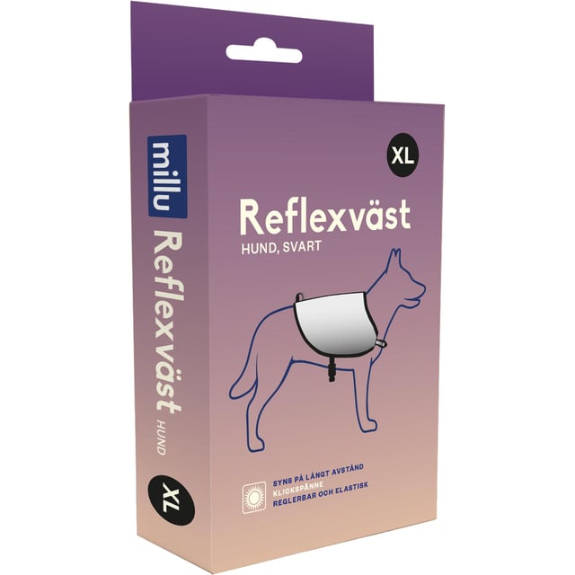 Millu Reflexväst Hund Svart XL | Djur - Djurtillbehör - Hundlampor & reflexer för djur | Apoteka
