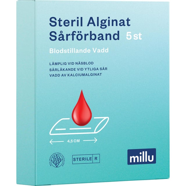 Millu Blodstillande Vadd 5 st | Sår, bett & stick - Sår - Första hjälpen,Sår, bett & stick - Sår - Kompress | Apoteka