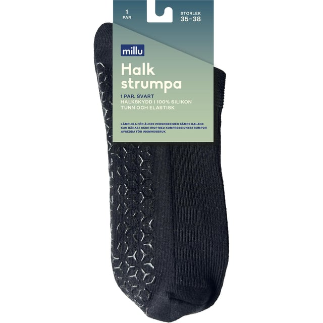 Millu Halkstrumpa Stl 35-38 1 par | Hjälpmedel & säkerhet - Praktiska hjälpmedel | Apoteka