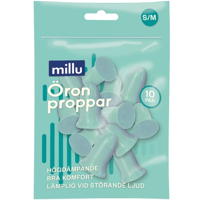 Millu Öronproppar Skum S/M 10 par | Ögon & öron - Öron - Öronproppar | Apoteka