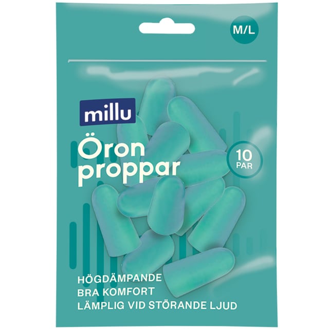 Millu Öronproppar Skum M/L 10 par | Ögon & öron - Öron - Öronproppar | Apoteka