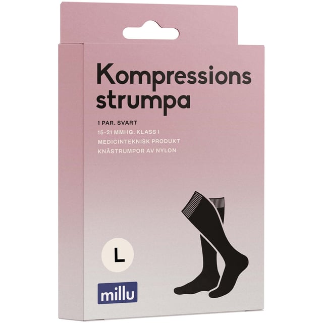 Millu Kompressionsstrumpa Nylon Svart L | Graviditet - Stödstrumpor,Hjälpmedel & säkerhet - Stödstrumpor | Apoteka