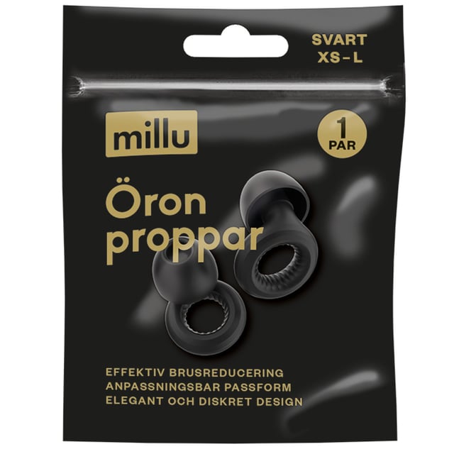 Millu Öronproppar Diskret Svart 1 par | Ögon & öron - Öron - Öronproppar | Apoteka