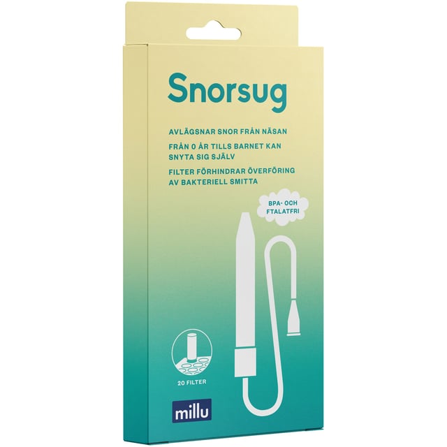Millu Snorsug och 20 st filter | Baby, barn & förälder - Lilla apoteket - Förkylning hos barn - Nässug | Apoteka