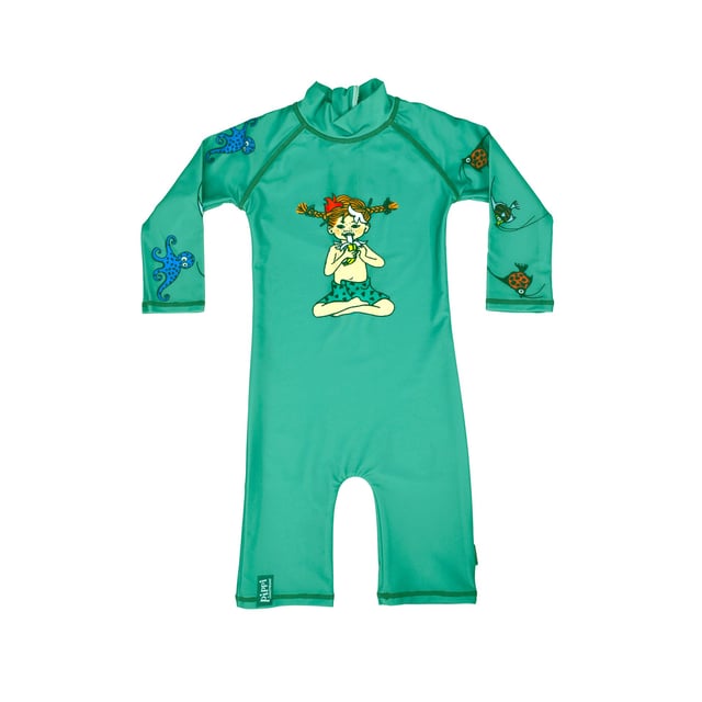 Swimpy UV-dräkt Pippi Söderhavet Grön Stl 74-80 | Baby, barn & förälder - Solskydd för barn - UV-kläder för barn - UV-dräkt | Apoteka