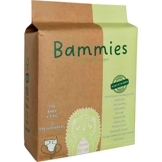 Bammies Blöjor Baby, 6-9 kg, 32st | Baby, barn & förälder - Blöjor & våtservetter - Blöjor | Apoteka