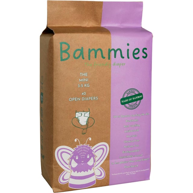 Bammies Blöjor Mini 3-5 kg, 40 st | Baby, barn & förälder - Blöjor & våtservetter - Blöjor | Apoteka
