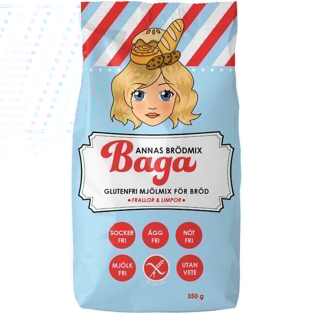 Produktfoto för Baga Annas Glutenfria Brödmix 350 g