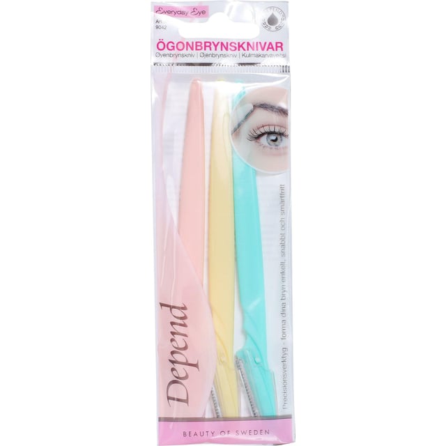 Depend Ögonbrynsknivar 3-pack | Smink - Ögonbryn - Pincetter | Apoteka