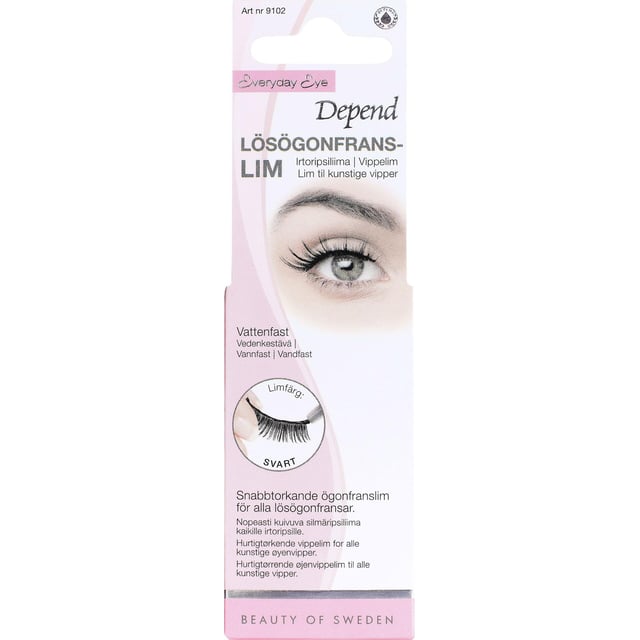 Depend Lösögonfranslim Svart 2*1g | Smink - Ögonmakeup - Lösögonfransar | Apoteka