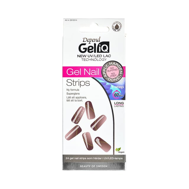 Depend Gel iQ Gel Nail Strips Plum Goldline Nord | Smink - Naglar - Nagelsax & nagelfil,Smink - Naglar - Nagellack | Apoteka