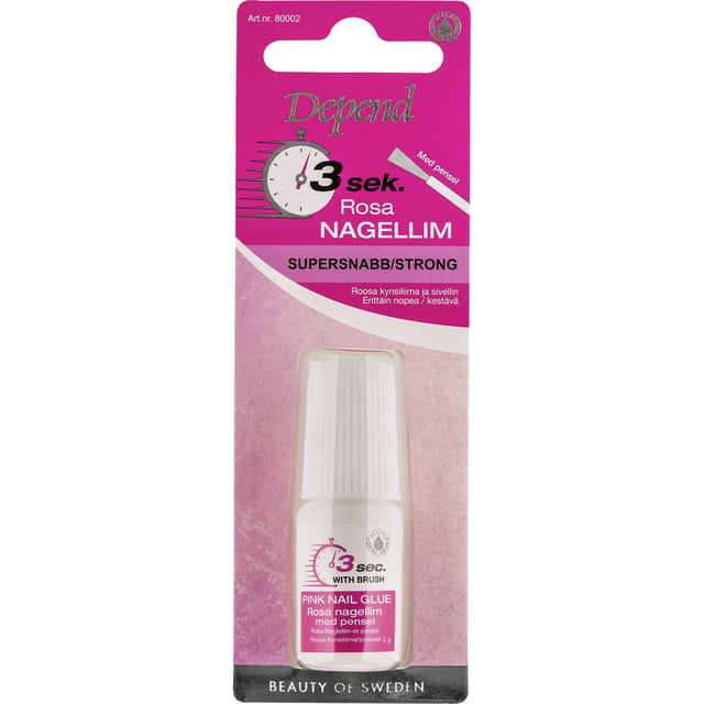 Depend 3 Sek. Rosa Nagellim med pensel