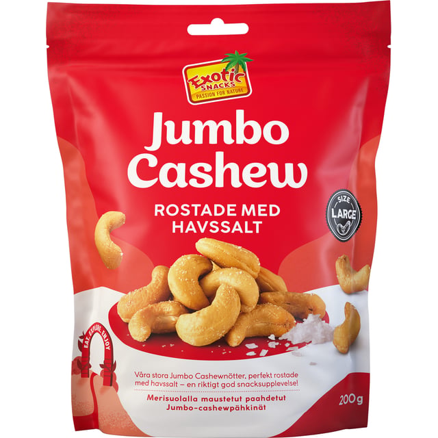 Exotic Snacks Jumbo Cashew Havssalt 200 g