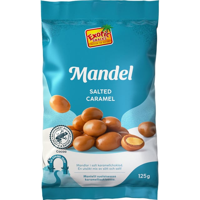 Exotic Snacks Mandel Salted Caramel 125 g | Mat & dryck - Snacks & godis - Choklad,Mat & dryck - Skafferi - Torkad frukt, nötter & frön | Apoteka