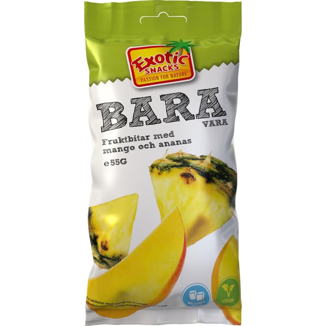 Exotic Snacks Fruktbitar BARA Mango & Ananas 55 g