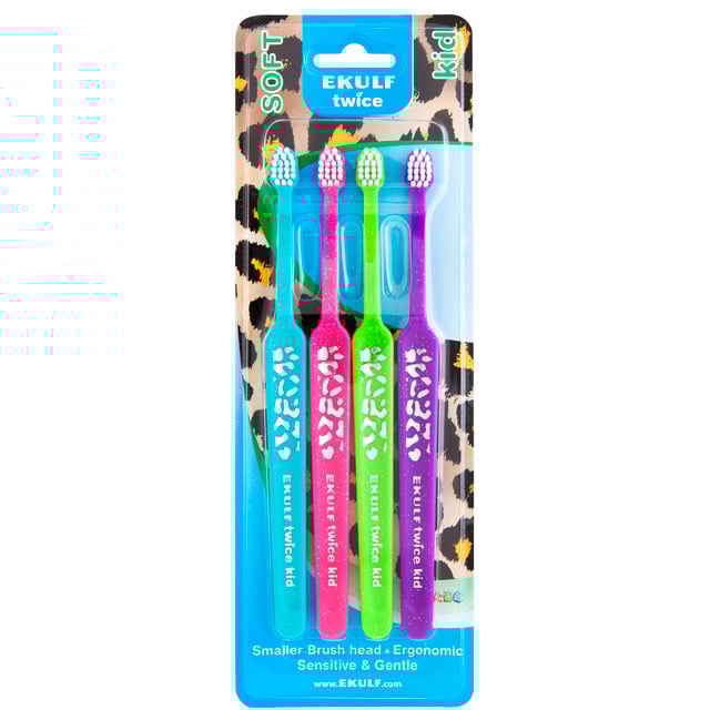 EKULF Tandborste kid 4-pack | Munvård - Tandborste - Manuell tandborste,Baby, barn & förälder - Munvård för barn - Barntandborstar & tandtråd för barn | Apoteka