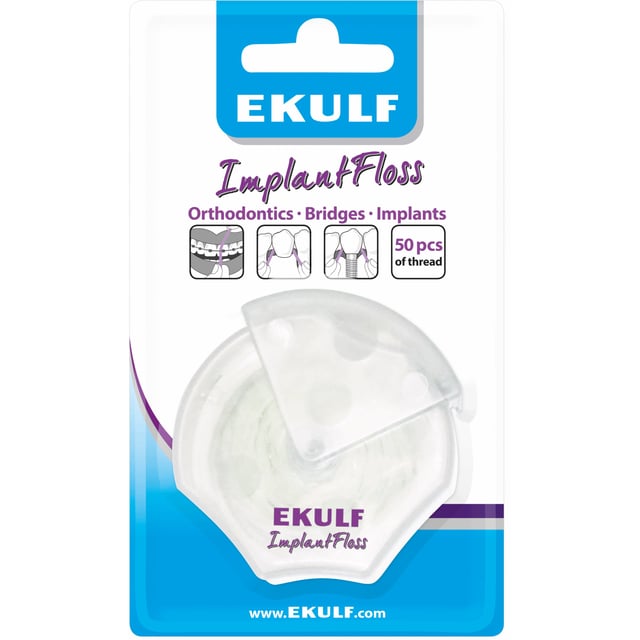 EKULF Implant Floss 50 st | Munvård - Mellanrumsrengöring - Tandtråd & byglar | Apoteka