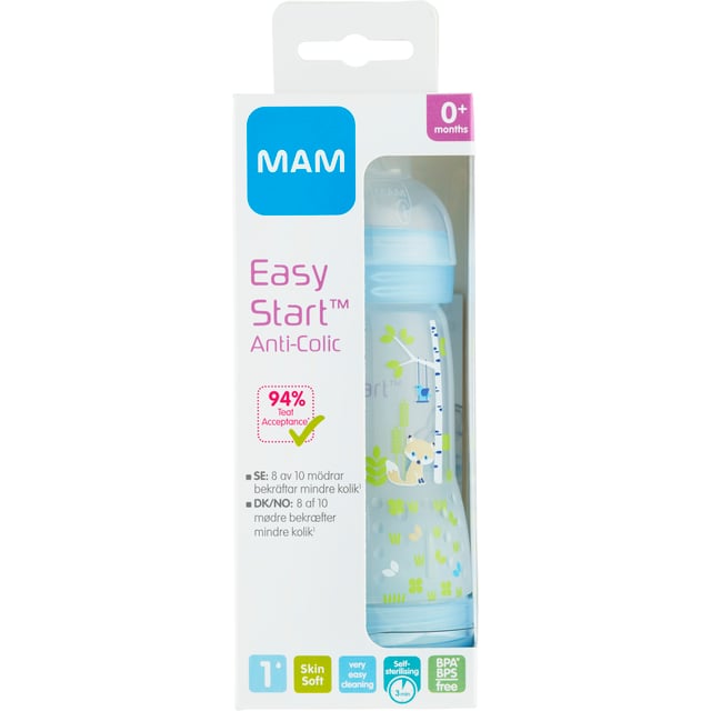MAM Easy Start Anti Colic Nappflaska 0+ Månader 260 ml - Olika färger | Baby, barn & förälder - Mata - Nappflaskor för nyfödda | Apoteka