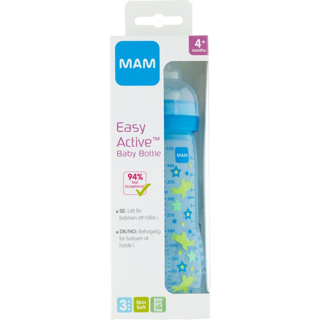 MAM Easy Active Nappflaska 4+ Månader 330 ml - Olika färger | Baby, barn & förälder - Mata - Nappflaskor & vällingflaskor | Apoteka