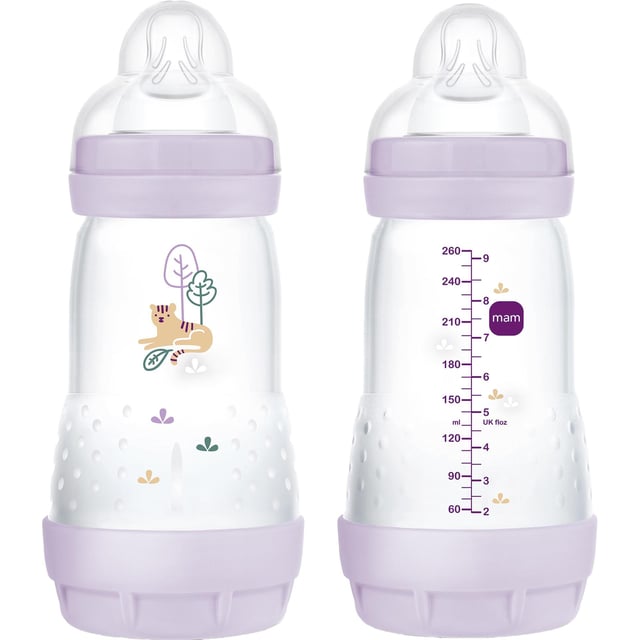 MAM Easy Start Anti-Colic Nappflaska 260ml 0+ månader Lila 2-pack | Baby, barn & förälder - Mata - Nappflaskor & vällingflaskor | Apoteka