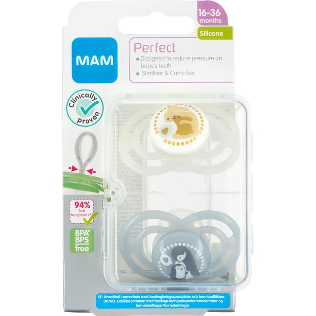 MAM Perfect Nappar 16-36 Månader Silikon 2 st - Olika färger | Baby, barn & förälder - Nappar & napphållare - Nappar | Apoteka