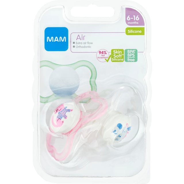MAM Air Nappar 6-16 Månader Silikon 2 st - Olika färger | Baby, barn & förälder - Nappar & napphållare - Nappar | Apoteka