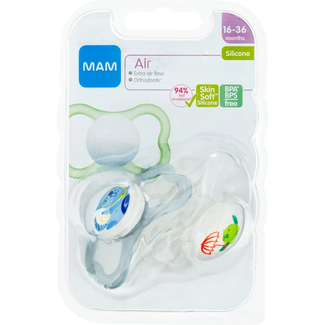 MAM Air Nappar 16-36 Månader Silikon 2 st - Olika färger | Baby, barn & förälder - Nappar & napphållare - Nappar | Apoteka