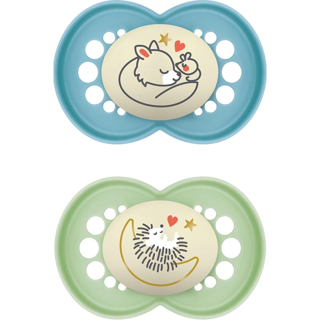 MAM Original Night 6-16 månader Silicone Blå 2-pack | Baby, barn & förälder - Nappar & napphållare - Nattnappar,Baby, barn & förälder - Nappar & napphållare - Nappar | Apoteka