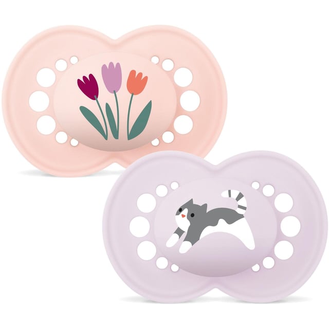 MAM Original Natural Rubber 6-16m Box V Pink 2 st | Baby, barn & förälder - Nappar & napphållare - Nappar | Apoteka