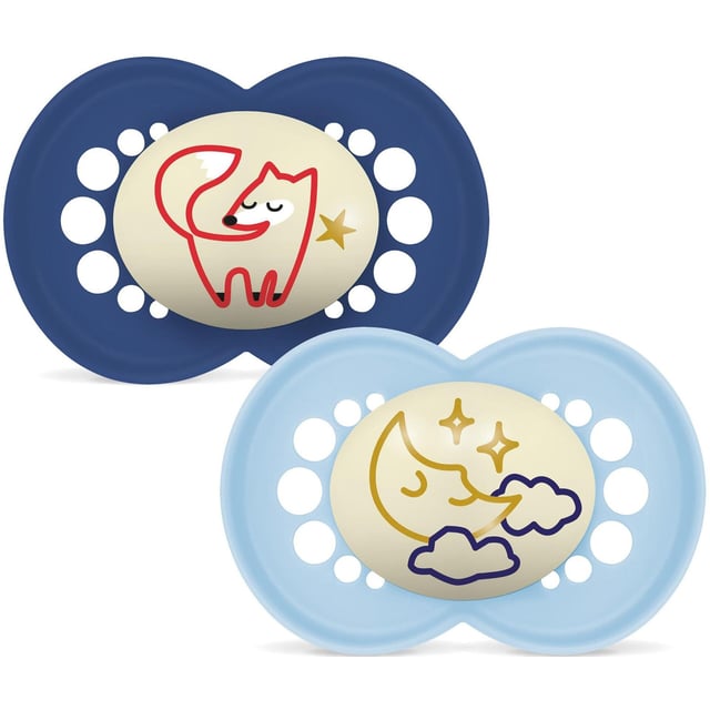 MAM Original Night Silk 6-16m Box V Blue 2 st | Baby, barn & förälder - Nappar & napphållare - Nattnappar | Apoteka