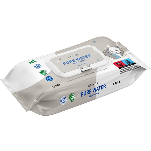 Gunry Pure Water Baby Wipes Våtservetter 63 st | Baby, barn & förälder - Blöjor & våtservetter - Våtservetter | Apoteka