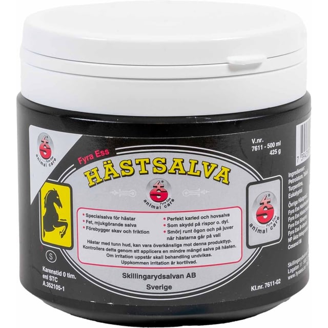 Fyra Ess Hästsalva 500 ml | Djur - Pälsvård - Pälsvård för hästar,Djur - Sårvård & hygien för djur - Sårtvätt & förband för djur | Apoteka