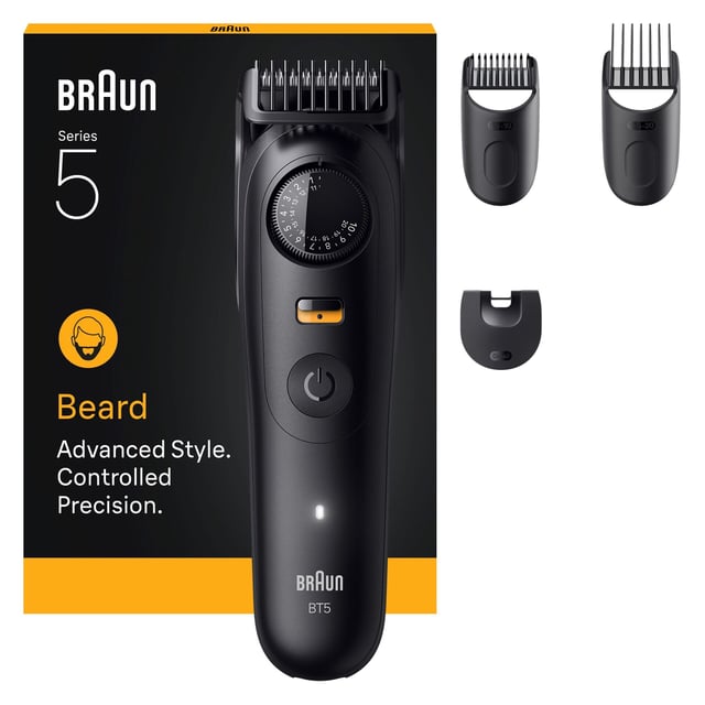 Braun Skäggtrimmer Series 5, +4 Stylingverktyg, BT5520, Svart | Hudvård - Hudvård för män - Skäggvård - Skäggtrimmer | Apoteka