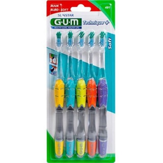 GUM Technique+ Soft Tanborstar 5 st | Munvård - Tandborste - Manuell tandborste | Apoteka