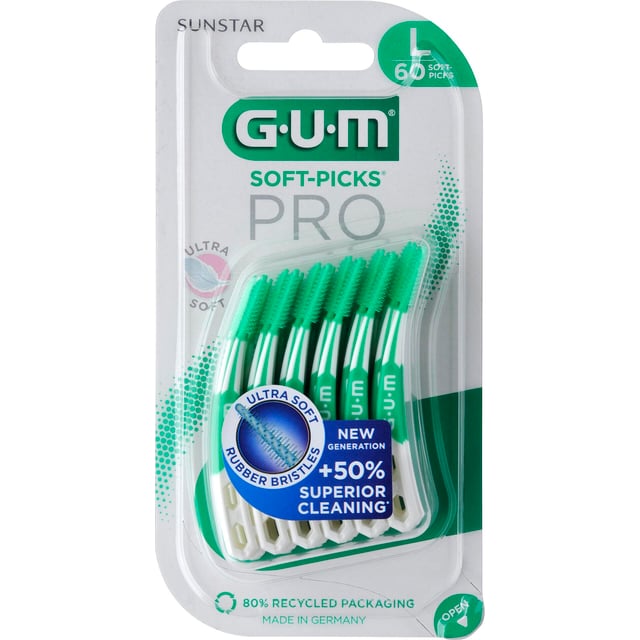 GUM Soft-Picks Pro L 60 st | Munvård - Mellanrumsrengöring - Tandpetare | Apoteka