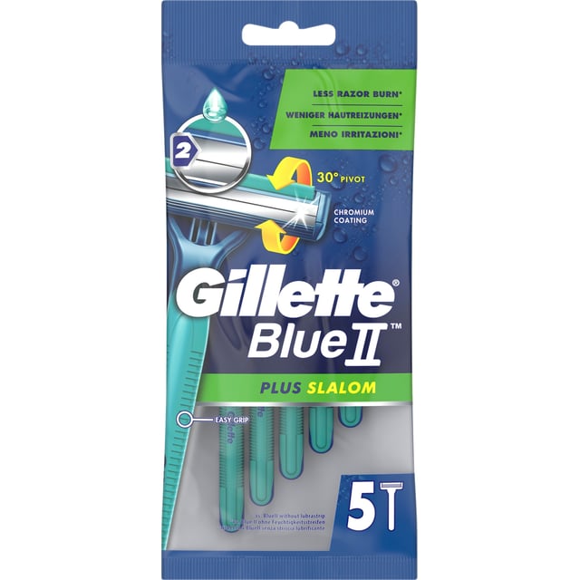 Gillette Blue 2 Plus Slalom Engångsrakhyvlar 5 st | Hudvård - Hudvård för män - Skäggvård - Rakhyvel för män,Hudvård - Rakning & hårborttagning - Rakhyvlar | Apoteka