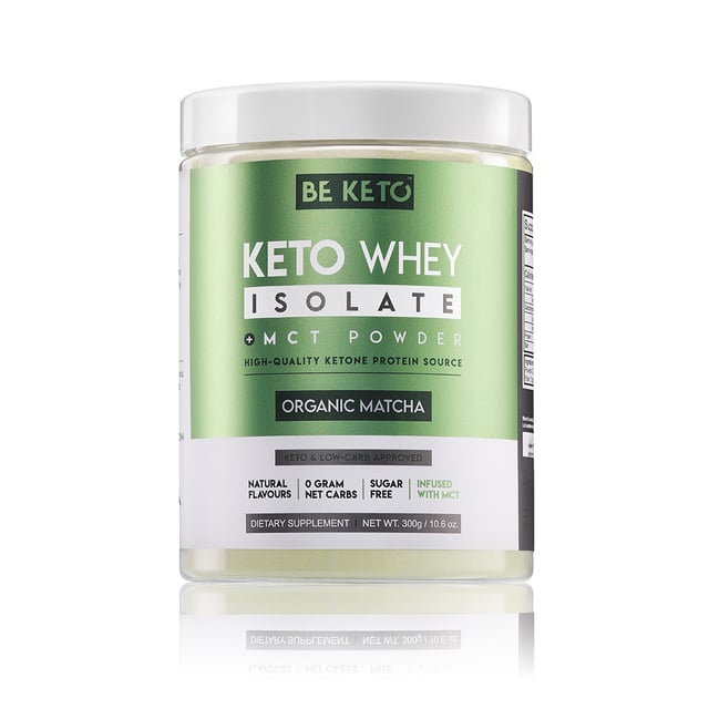 BeKeto Whey isolate + MCT Organic Matcha 300 g | Träning - Proteintillskott - Proteinpulver - Vassleprotein | Apoteka
