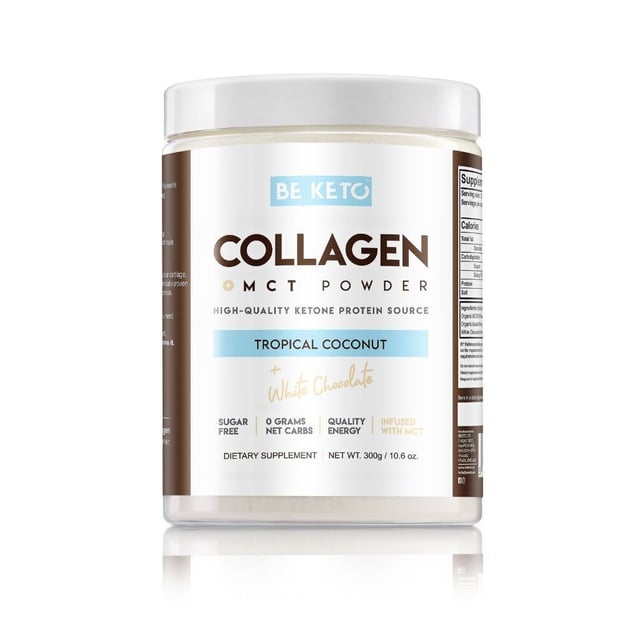 BeKeto Collagen + MCT Tropical Coconut & White Chocolate 300 g | Vitaminer & kosttillskott - Kollagen | Apoteka