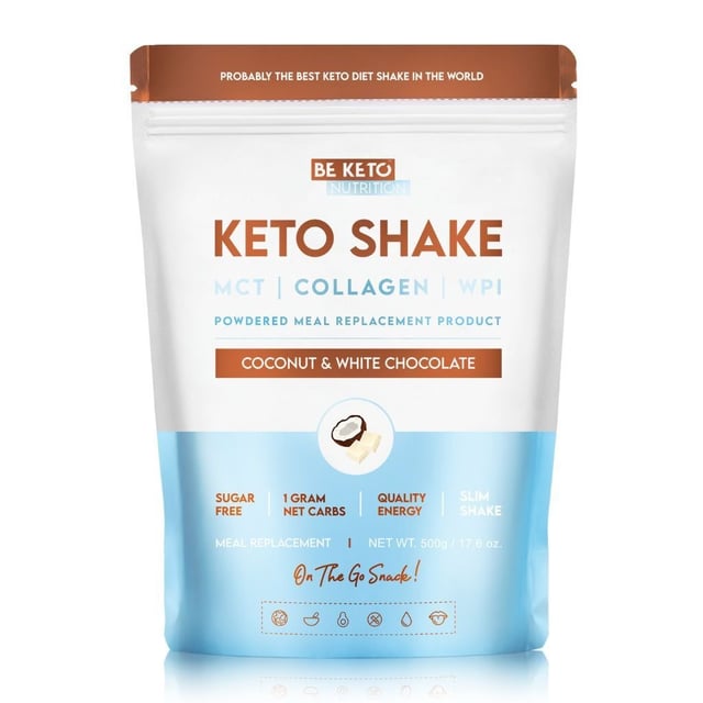 BeKeto Shake Coconut & White Chocolate 500 g | Träning - Proteintillskott - Proteinpulver - Vassleprotein,Mat & dryck - Olja, fett & smör - MCT-olja | Apoteka