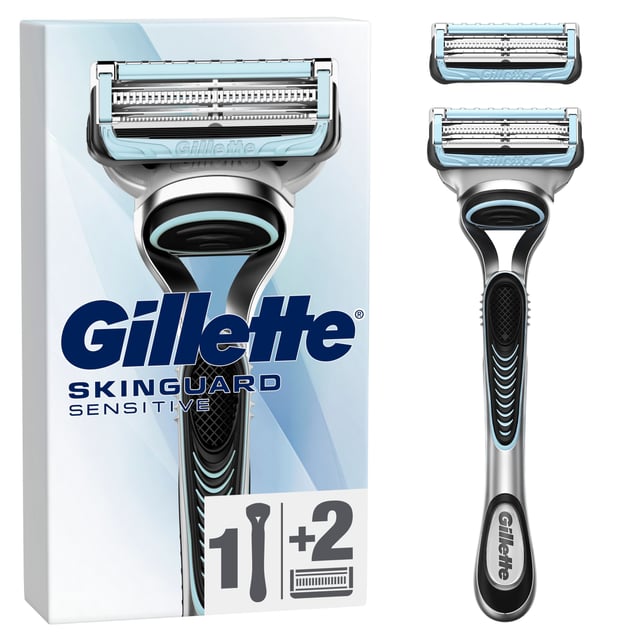 Gillette SkinGuard Sensitive Rakhyvel för män 1 Rakhyvel & 2 rakblad | Hudvård - Hudvård för män - Skäggvård - Rakhyvel för män | Apoteka
