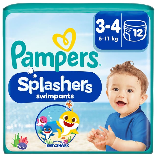 Pampers Splashers Baby Shark Edition Engångsbadblöjor Stl 3-4 (6kg-11kg) 12 st | Baby, barn & förälder - Solskydd för barn - UV-kläder för barn - Badblöja,Baby, barn & förälder - Blöjor & våtservetter - Blöjor,Baby, barn & förälder - Bada & simma - Badkläder för barn | Apoteka