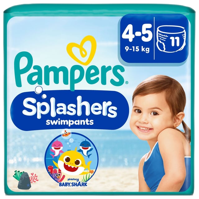 Pampers Splashers Baby Shark Edition Engångsbadblöjor Stl 4-5 (9kg-15kg) 11 st | Baby, barn & förälder - Solskydd för barn - UV-kläder för barn - Badblöja,Baby, barn & förälder - Blöjor & våtservetter - Blöjor,Baby, barn & förälder - Bada & simma - Badkläder för barn | Apoteka